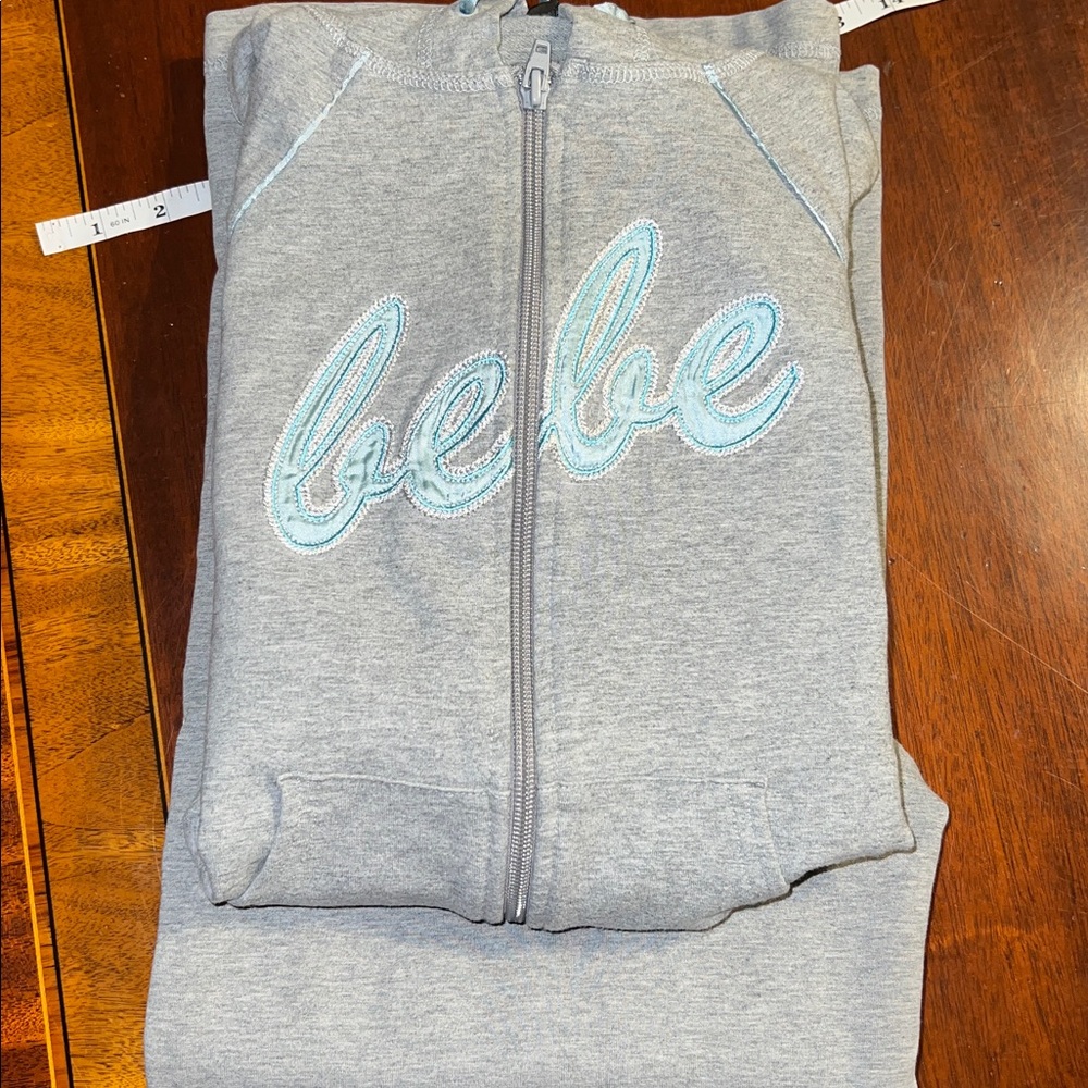 Vintage Bebe Y2K Gray Lounge Set Hoodie & Capri Pants - Picture 16 of 16